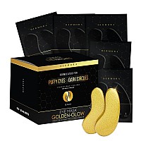 Dermora Golden Glow Under Eye Patches (15 Pairs Eye Gels) - Rejuvenating Treatment For Dark Circles, Puffy Eyes, Refreshing, Revitalizing, Travel, Wrinkles