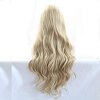 Xiweiya Long Blonde Wavy Wig Blonde Highlight Gold Synthetic Lace Front Wigs Piano Color Wavy With Heat Resistant Fiber For Wome