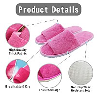 Spa Slipper 5 Pairs Of Velvet Open Toe Slippers With Travel Bags One Size Fit Most Men And Women For Spa Party Guest Hotel A