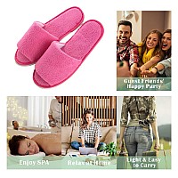 Spa Slipper 5 Pairs Of Velvet Open Toe Slippers With Travel Bags One Size Fit Most Men And Women For Spa Party Guest Hotel A