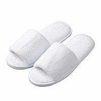 KHc-KHF Spa Slipper- 5 Pairs of Velvet Open Toe Slippers with Travel Bags- One Size Fit Most Men and Women for Spa