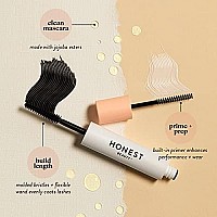 Honest Beauty 2-in-1 Extreme Length clean Mascara + Lash Primer Lengthening + Volumizing EWg Verified, Vegan + cruelty Free Black, 27 fl oz