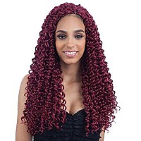 Beach Curl 18 6 Pack 4 Medium Brown Freetress Synthetic Crochet Braid