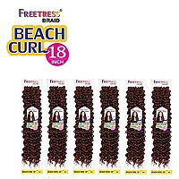 Beach Curl 18 6 Pack 4 Medium Brown Freetress Synthetic Crochet Braid