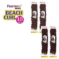 Freetress Braids Beach Curl 18 4 Pack 4 Medium Brown Synthetic Crochet Braid