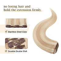 Mylady Double Weft Clip In Hair Extensions 100 Remy Human Hair Full Head Thick Long Soft Silky Straight 8Pcs 18Clips1818 In