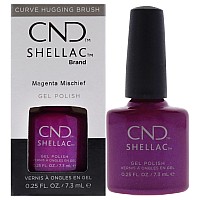 CND Shellac Gel Nail Polish, Magenta Mischief, 0.25