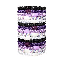 L. Erickson Grab and Go Pony Tube Hair Ties in Ultra Violet 15 Pack