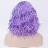 Cying Lin Short Bob Wavy Curly Wig Mixed Purple Wig For Women Cosplay Halloween Wigs Heat Resistant Bob Party Wig Include Wig Ca