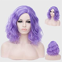 Cying Lin Short Bob Wavy Curly Wig Mixed Purple Wig For Women Cosplay Halloween Wigs Heat Resistant Bob Party Wig Include Wig Ca