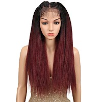 Joedir 24 Straight Yaki Free Part Lace Frontal Wigs With Baby Hair Hight Temperature Synthetic Human Hair Feeling Wigs For Blac