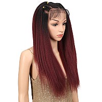 Joedir 24 Straight Yaki Free Part Lace Frontal Wigs With Baby Hair Hight Temperature Synthetic Human Hair Feeling Wigs For Blac