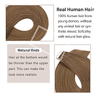 Hairro 24 100G Remy Human Hair Tape In Hair Extensions 40Pcs Light Brown Balayage Long Straight Hair Seamless Skin Weft Invisib