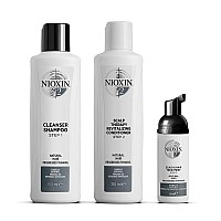 Nioxin System Kit 2, Hair Strengthening & Thickening Treatment, Treats & Hydrates Sensitive or Dry Scalp, For Natural Hair with Progressed Thinning, Trial Size (1 Month Supply)