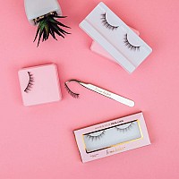 Icona Lashes Hair Removal Eyelash Tweezer Jcurved Tip For Precise Plucking Applicator Tool For False Eyelash Clusters L