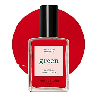 Manucurist Green Nail Polish Poppy Red Natural Classic Nail Polish 9Free Vegan And Plantbased Nail Polish 77 Manicure