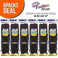 Multi Pack Deals Freetress Synthetic Hair Crochet Braids 2X Bo Loc 18 6Pack 1