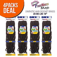 Multi Pack Deals Freetress Synthetic Hair Crochet Braids 2X Bo Loc 18 4Pack 1