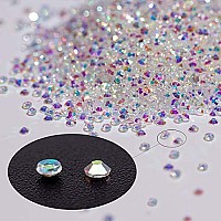 5000Pcs Ultra Mini 12mm Diamond DIY glass Sand Rhinestones Beads Iridescent crystals Long Lasting AB Shine Like Swarovski for Nail Art DIY crafts& Nail Beauty Makeup (gel glue Not Included)