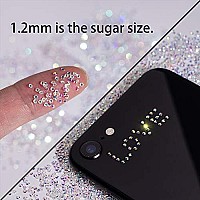 5000Pcs Ultra Mini 12mm Diamond DIY glass Sand Rhinestones Beads Iridescent crystals Long Lasting AB Shine Like Swarovski for Nail Art DIY crafts& Nail Beauty Makeup (gel glue Not Included)