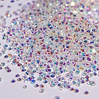 5000Pcs Ultra Mini 12mm Diamond DIY glass Sand Rhinestones Beads Iridescent crystals Long Lasting AB Shine Like Swarovski for Nail Art DIY crafts& Nail Beauty Makeup (gel glue Not Included)