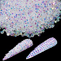 Nail Rhinestones 5000Pcs Ultra Mini 24Mm Glass Tiny Pixie Crystal Iridescent Ab Shine Diamonds For Diy Crafts Nail Art