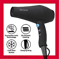 Revlon 1875W Smooth Brilliance AC Motor Hair Dryer | For Shiny, Smooth Hair