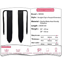 Seikea Clip In Ponytail Extension Wrap Around Long Straight Pony Tail Hair 28 Inch Synthetic Hairpiece Black