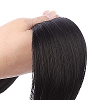 Seikea Clip In Ponytail Extension Wrap Around Long Straight Pony Tail Hair 28 Inch Synthetic Hairpiece Black