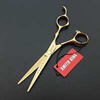 6.0 Inches Professional hair cutting thinning scissors set with razor (Gold)