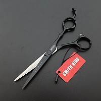 6.0 Inches Professional hair cutting thinning scissors set with razor (Black)