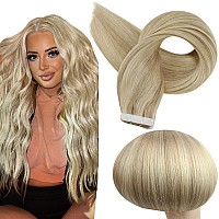 Full Shine Tape In Hair Extensions 24 Inch Double Sided Tape Hair Color 16 Highlighted 22 Blonde Hair Extensions Pu Tape In Hair