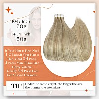 Full Shine Tape In Hair Extensions 24 Inch Double Sided Tape Hair Color 16 Highlighted 22 Blonde Hair Extensions Pu Tape In Hair