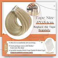 Full Shine Tape In Hair Extensions 24 Inch Double Sided Tape Hair Color 16 Highlighted 22 Blonde Hair Extensions Pu Tape In Hair