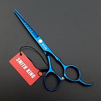 6.0 Inches Professional hair cutting thinning scissors set with razor (Blue)