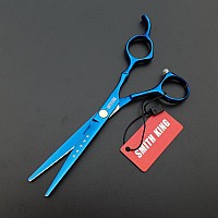 6.0 Inches Professional hair cutting thinning scissors set with razor (Blue)