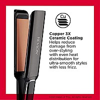 Revlon Copper Smooth Hair Flat Iron | Frizz Control for Fast and Shiny Styles, (XL 1-1/2 in), Black