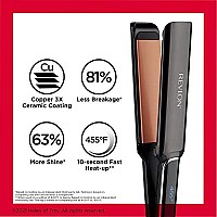 Revlon Copper Smooth Hair Flat Iron | Frizz Control for Fast and Shiny Styles, (XL 1-1/2 in), Black