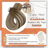 Full Shine Ombre Tape In Hair Extensions Human Hair 12 Inch Blonde Seamless Tape In Extensions 6606 Brown Ombre To Blonde High