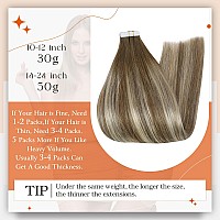 Full Shine Ombre Tape In Hair Extensions Human Hair 12 Inch Blonde Seamless Tape In Extensions 6606 Brown Ombre To Blonde High