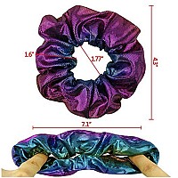 Accglory Shiny Scrunchies Metallic Tone Hair Bands Elastic Hair Ties Set Glitter Ponytail Holder Soft Scrunchy For Women6 Pack