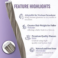 Fshine Blonde Tape In Hair Extensions Human Hair 16 Inch 50G Dirty Blonde Highlighted Platinum Blondetape In Extensions Straight