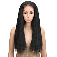 Joedir 24 Straight Yaki Free Part 13X4 Lace Frontal Wigs With Baby Hair Hight Temperature Synthetic Human Hair Feeling Wigs For