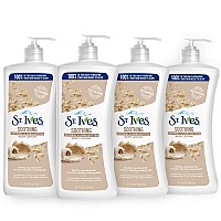 St. Ives Soothing Hand and Body Lotion Moisturizer for Dry Skin Oatmeal and Shea Butter Made with 100 percent Natural Moisturizers, 21 Fl Oz (Pack of 4)