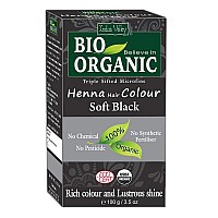 Indus Valley Bio Organic Natural Henna Hair Color For Grey Hairs Soft Black 100Gm