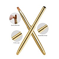 Rownyeon Travel Retractable Lip Brush Applicators Flat For Lipstick Gloss Creams Portable With Cap Professional Makeup Brush Fo