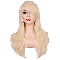 Morvally 23 Inches Long Curly Wig Big Wave Heat Resistant Synthetic Hair With Bangs For Cosplay Costume Halloween Party 613 Li