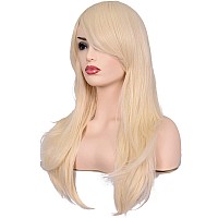 Morvally 23 Inches Long Curly Wig Big Wave Heat Resistant Synthetic Hair With Bangs For Cosplay Costume Halloween Party 613 Li