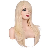 Morvally 23 Inches Long Curly Wig Big Wave Heat Resistant Synthetic Hair With Bangs For Cosplay Costume Halloween Party 613 Li