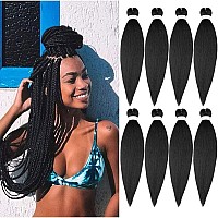 Pre Stretched Braiding Hair Natural Black 208 Packs Braid Crochet Hair Hot Water Setting Professional Soft Yaki Texture 20I